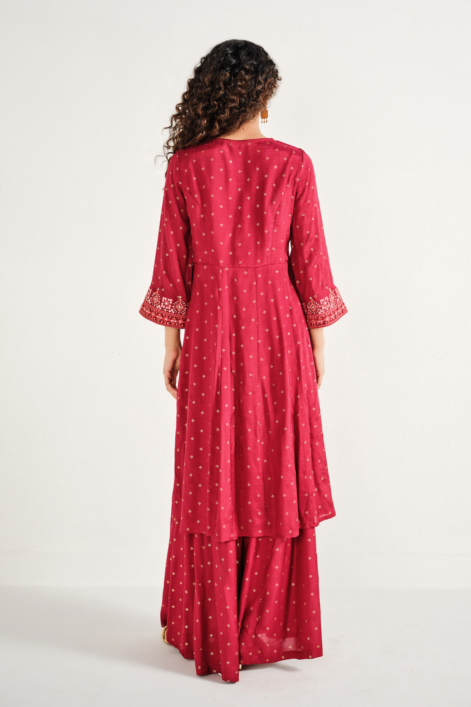 Anahita Red Kurta Set, Red, image 5